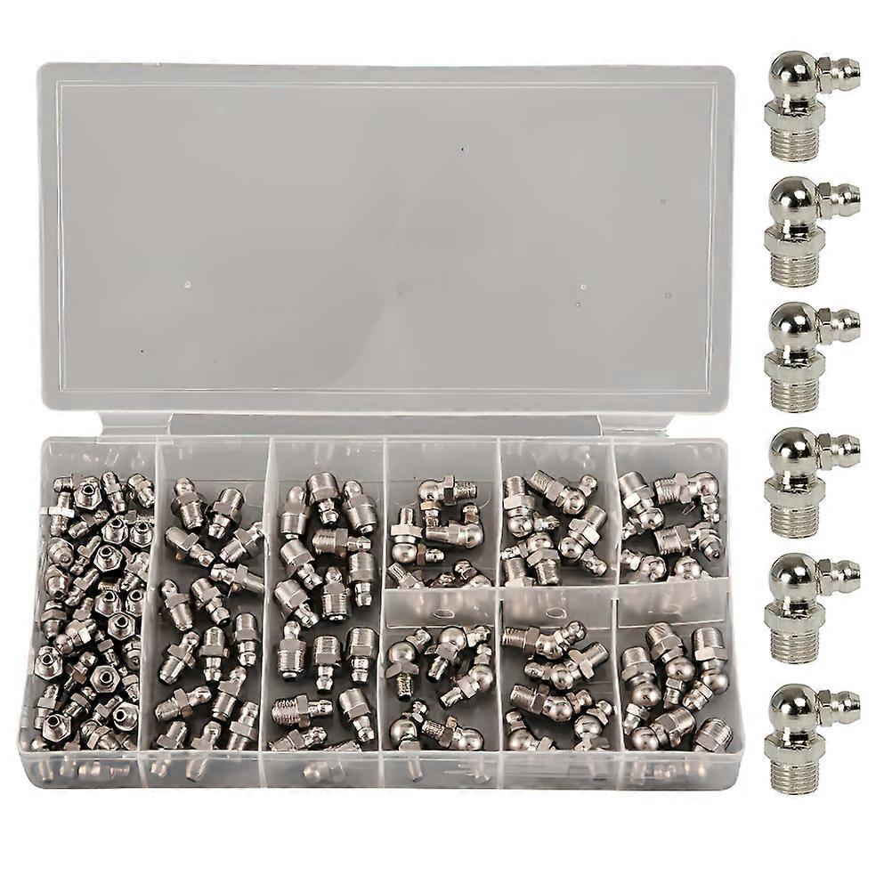 1 Set Grease Nipple for Car Use Made of Galvanized Iron Durable Silver Storage Box Included Fits