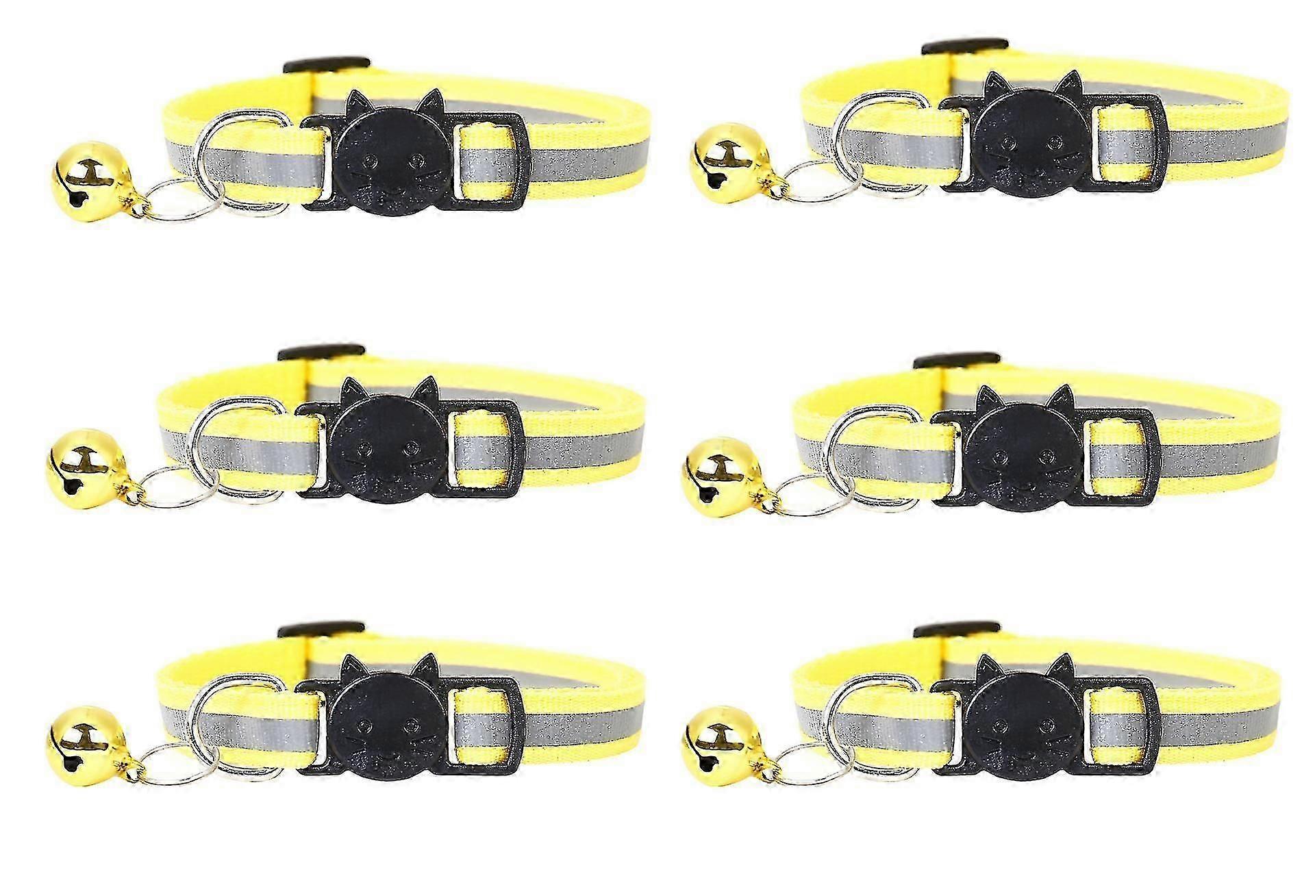 6-Pack Reflective Cat Collars with Bell Quick Release