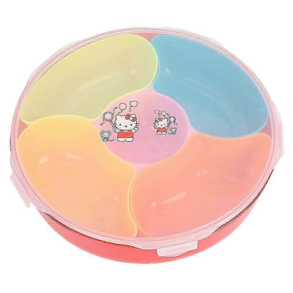 Multi-Functional Round Candy Snack Storage Box with Cover - Multi-Grid Organizer Case for Nuts & Snacks