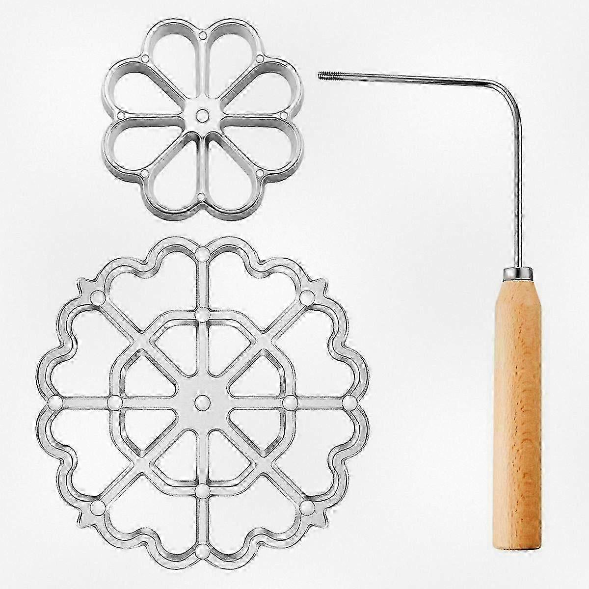 2025 Rose Flower Cookie Mold with Handle for Baking - Waffle and Bunuelos Kitchen Tool Set