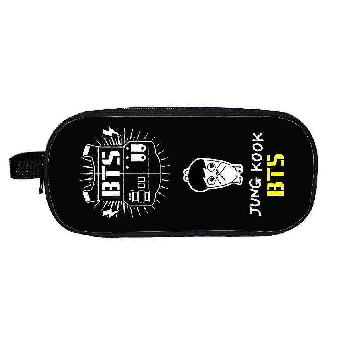 o370 BTS طلاب المدارس الابتدائية والثانوية حقيبة الرسوم المتحركة حقيبة قلم رصاص حقيبة قرطاسية FGY370