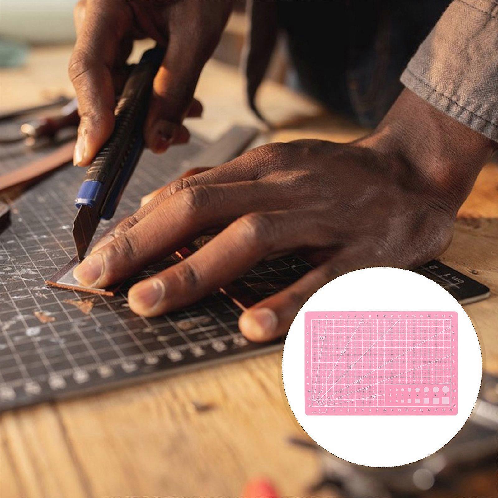 2pcs A5 Double-Sided Cutting Mat for Crafting, Self-Healing PVC Cutting Board with Measurements for Sewing DIY Projects Scrapbooking Pink