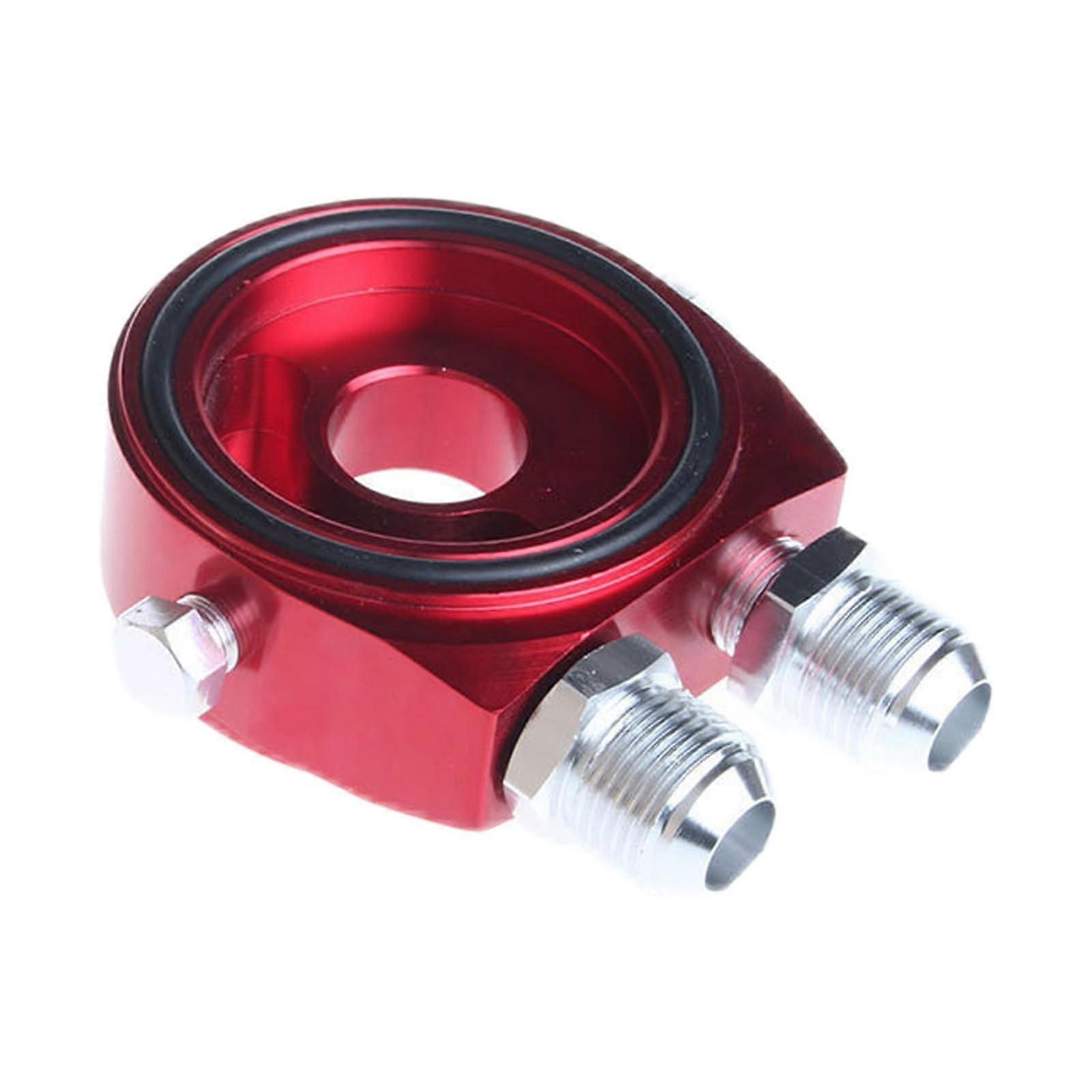 Temperature-Resistant Hydraulic Adapter Block for Pressure Measuring Devices, Red, High-Pressure Compatibility, Durable Specifications