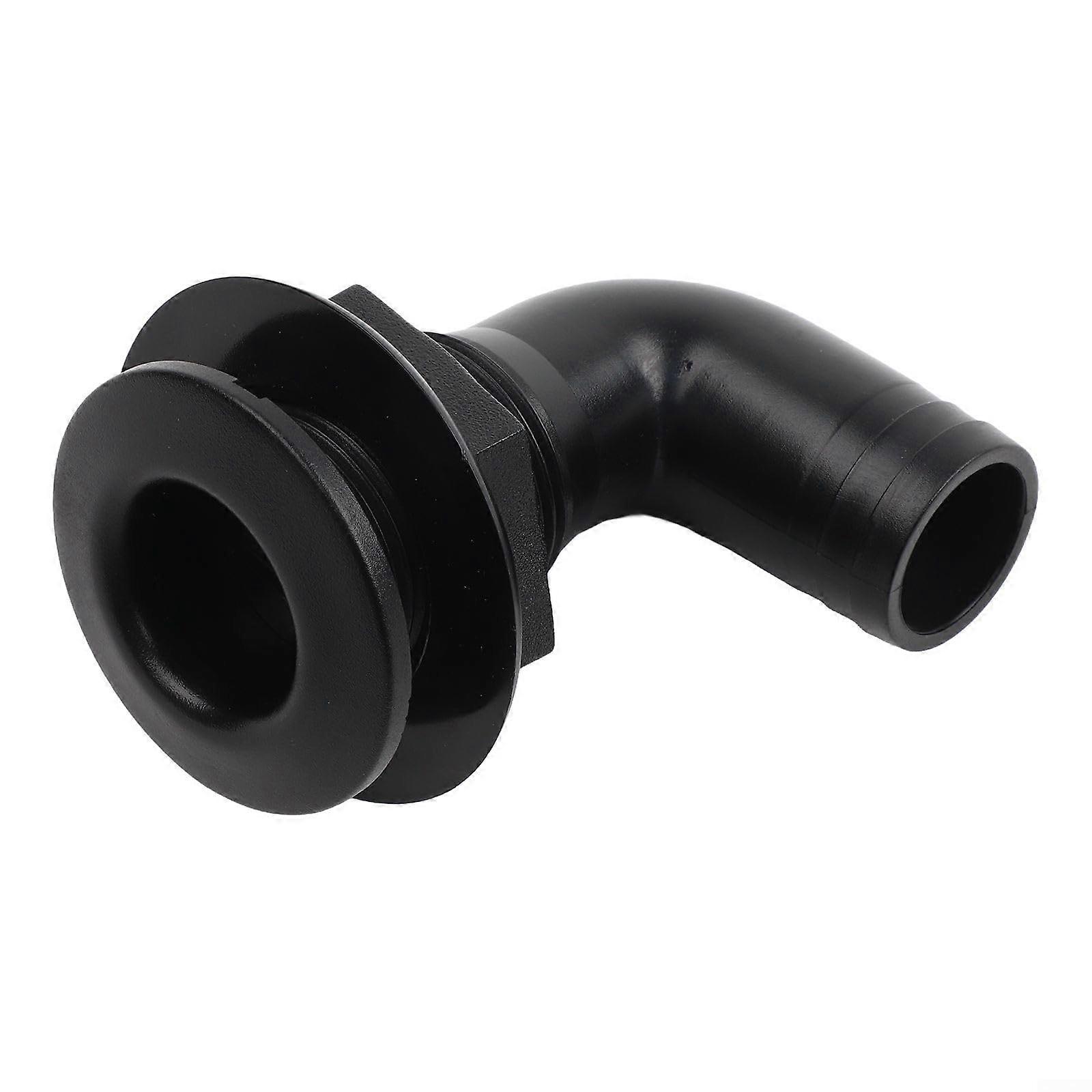 90 Degree Hose Connector Optimized Thread Length Marine-Grade Black Finish Standard Hose Compatibility