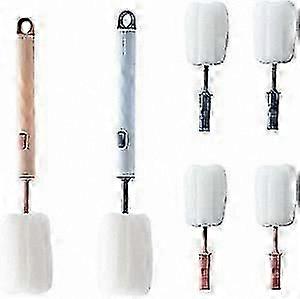 Long Handle Bottle Cleaning Brush with Soft Sponge Head for Glassware Pink Blue