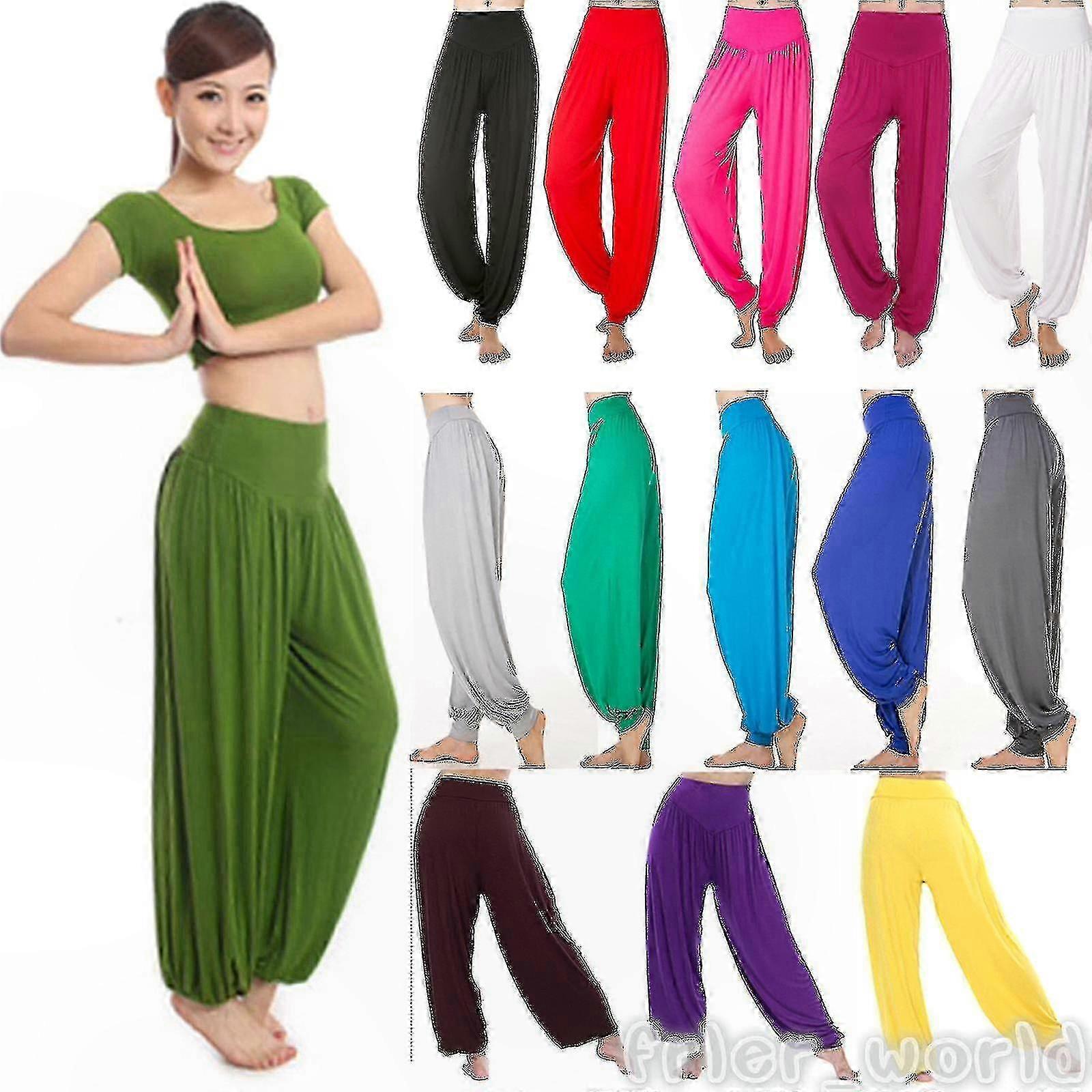 Festive Season Women's Yoga Harem Pants Baggy Aladdin Bloomers Trousers Casual Comfort Fit Elastic Waist Drawstring Stylish宽松舒适弹性腰抽绳时尚