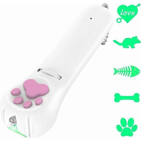 Interactive cat toy, rechargeable with 5 green patterns and ultraviolet light, enhances the relationship with pets