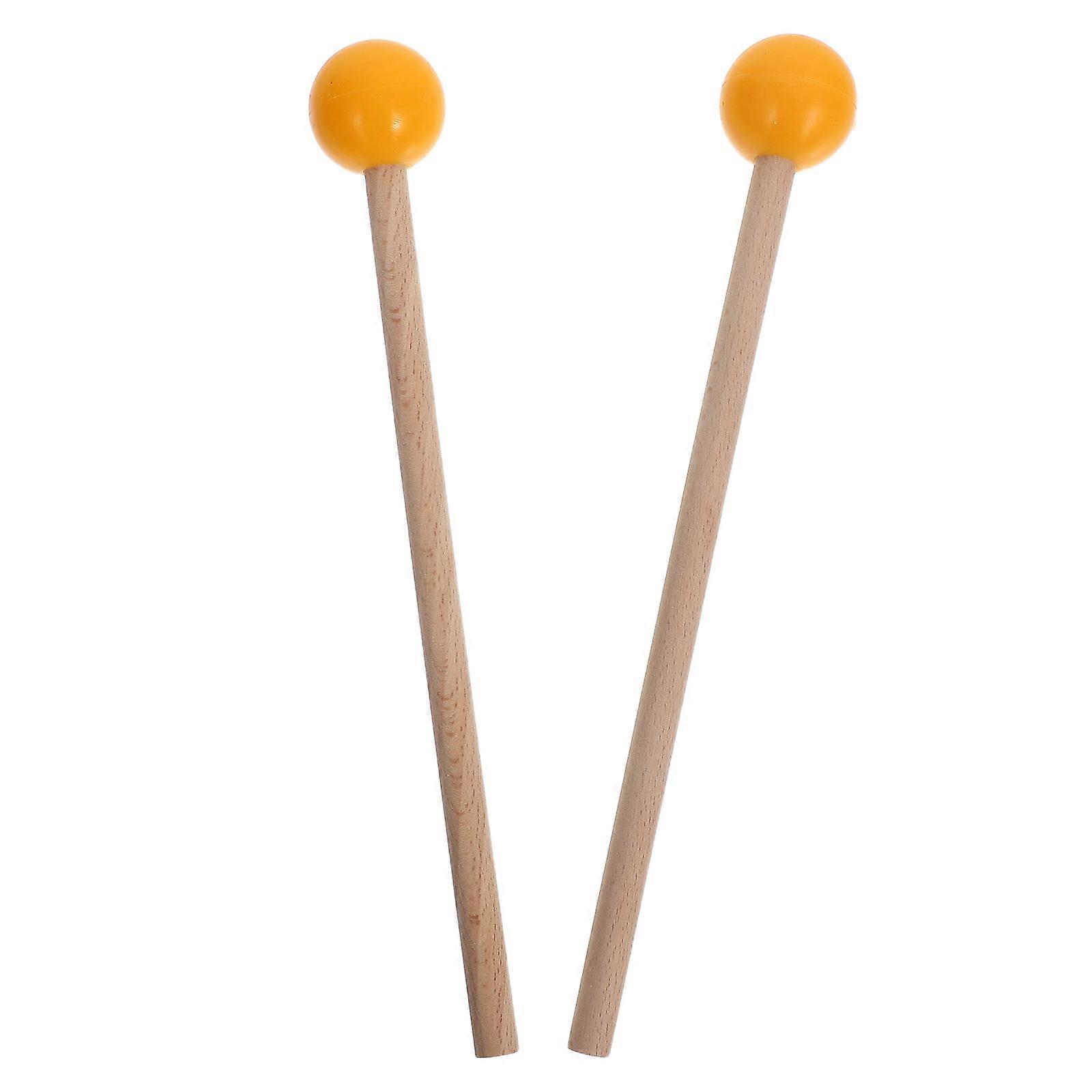 Soft Rubber Head Drum Mallets with Wooden Handles – Versatile Pair for Educational, Professional, School, and Home Percussion Use