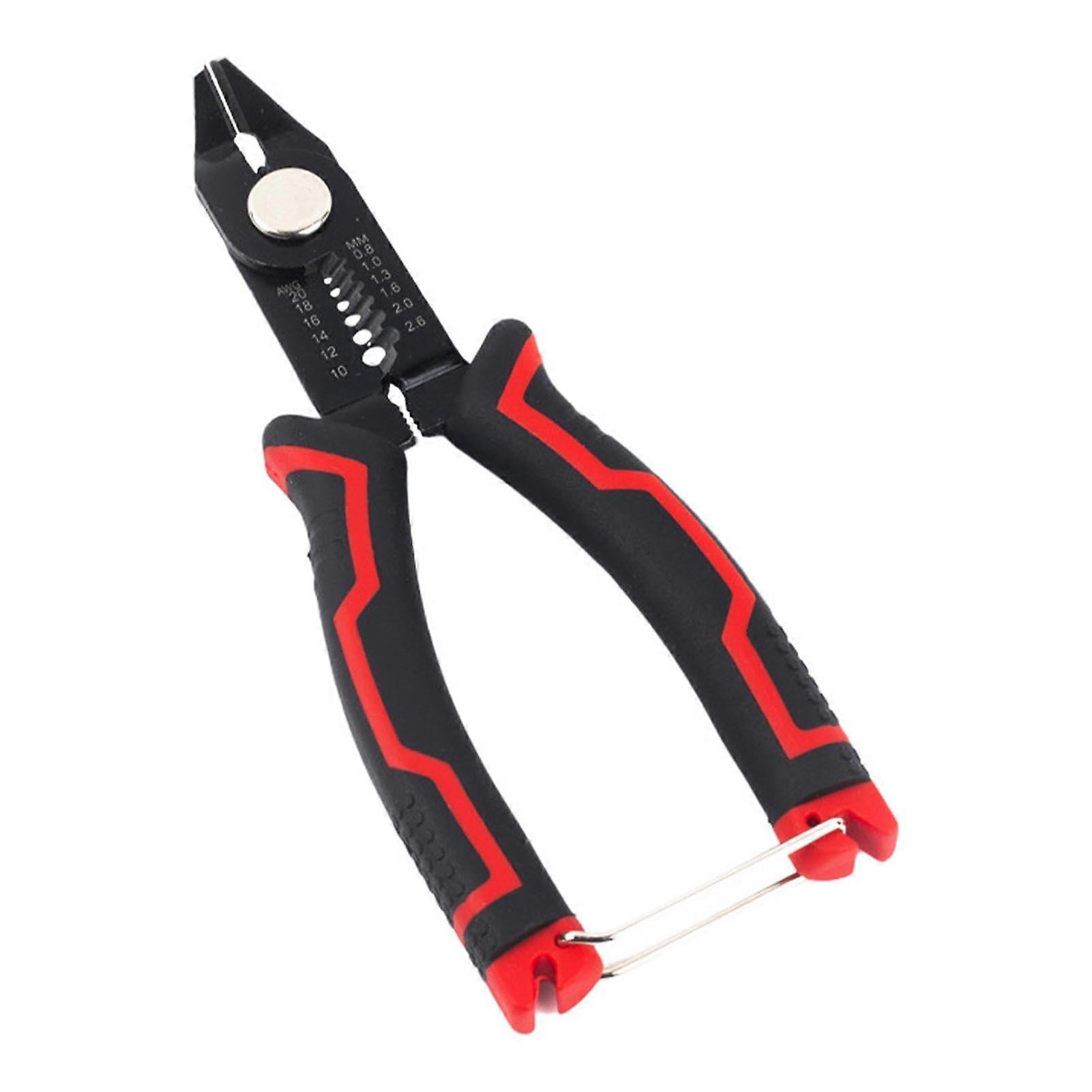 Wire Cutter 6 Inch, 3 in-1 Side Cutter Tool for 20-10 AWG Stranded Wire, Cable Stripper with Anti-Slip Handle, Safe Lock