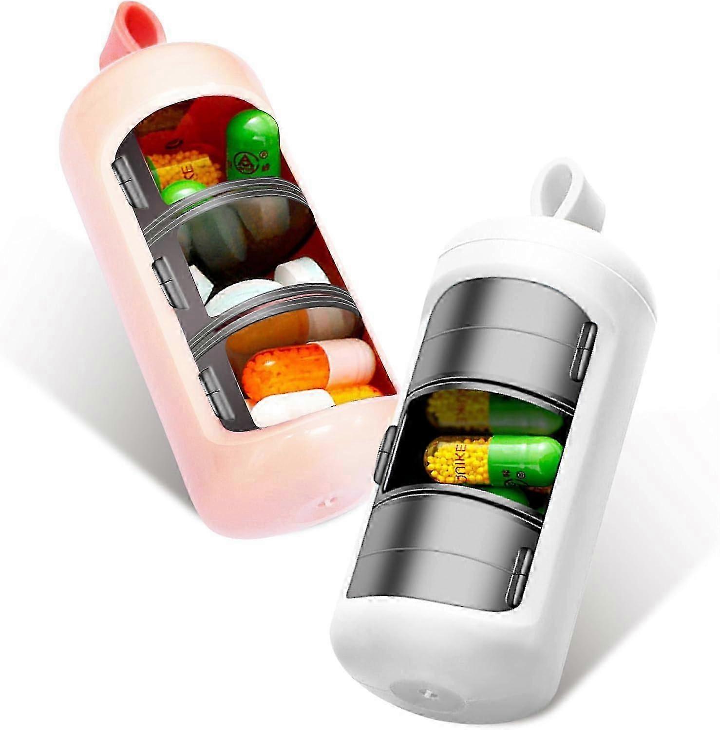 daily pill box 3 compartments mini portable vitamin organiser
