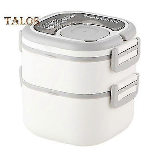 Stackable Salad Lunch Bento Box with Divider Stainless Steel Leak-Proof Container Spoon Easy Clean Ideal for Student