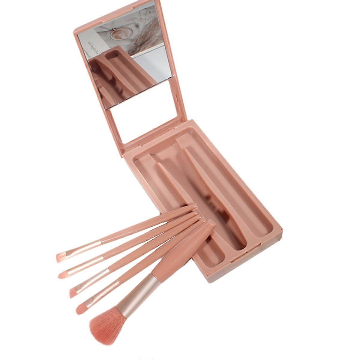 Makeup Brushes Set Easy-Taken Makeup Brush Set with Case and Mirror Small Cosmetic Brushes Perfect for Travel C