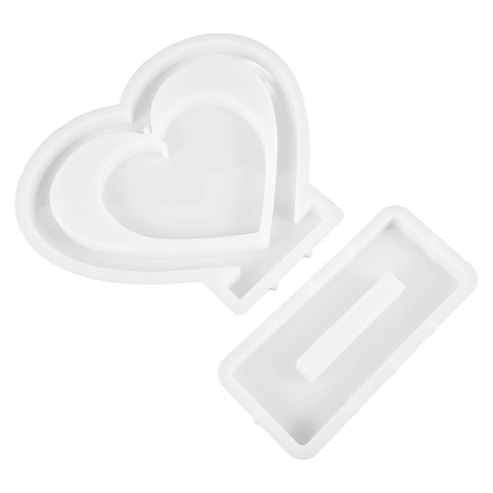 Photo Frame Making Molds Resin Casting Heart Shaped Frame Mould Home Decor White 23.80X20.00X1.80CM Diy Craft 1 Set
