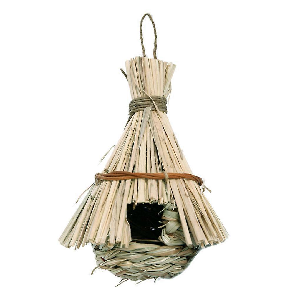 Simulated Bird Nest Garden Decor Bird Lovers Landscape Decorative Prop Light Brown 11.8x6.7x6.7in 1Pack