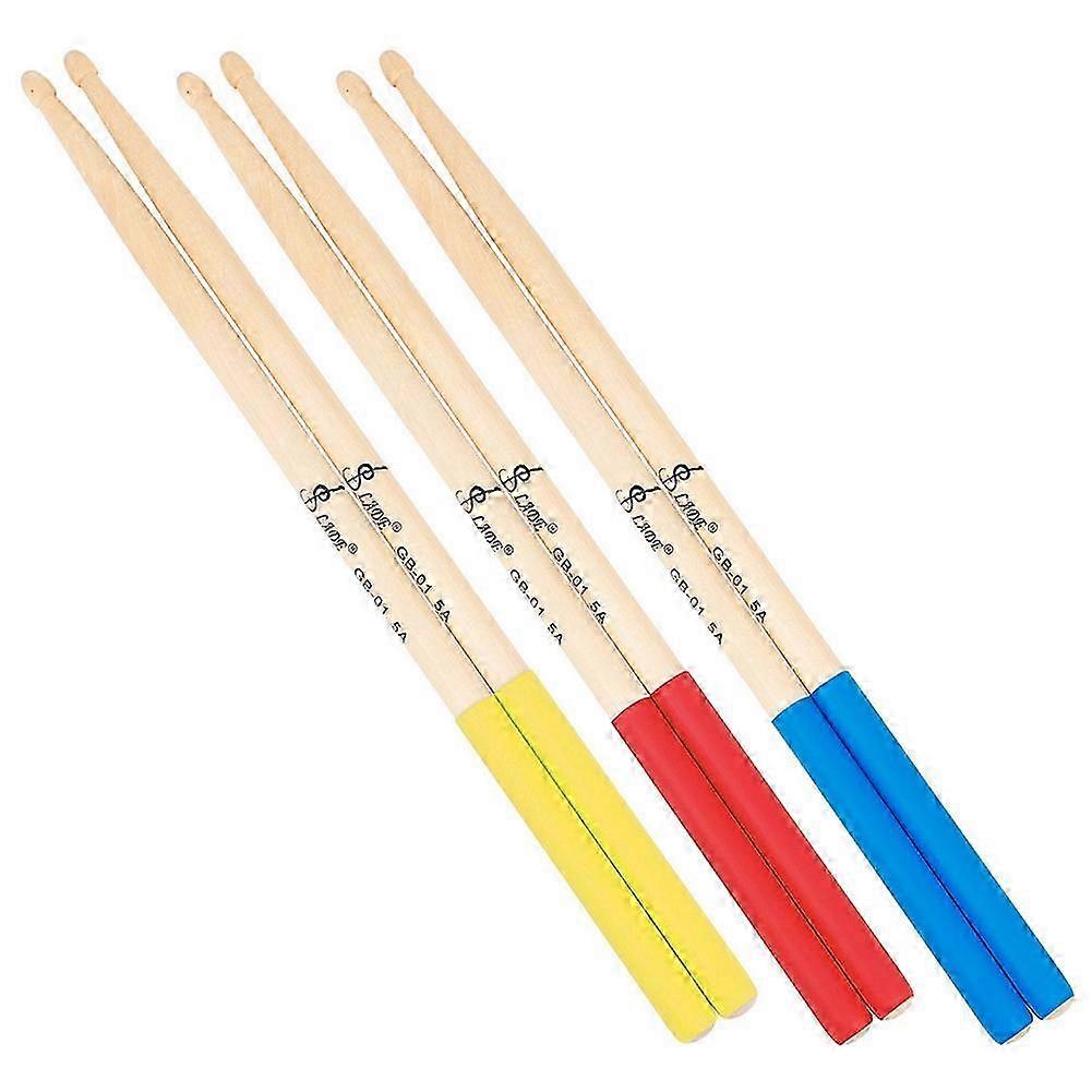 3 Pairs 5A Maple Drumsticks for All Drum Sets Drum Accessories