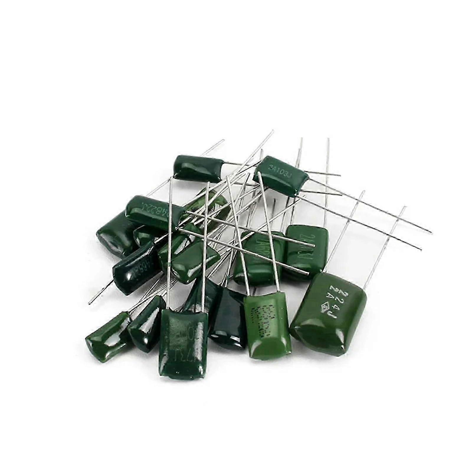 180PCS Polypropylene Film Capacitor Kit 18 Values 100V Assorted Set 2A471J 2A224J 2A102J 2A152J 2A222J 2A332J 2A472J Ref 8243