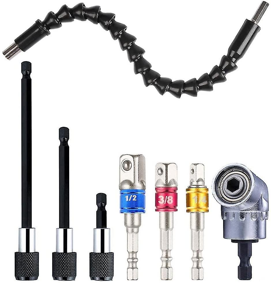 Drill Bit Extension Right Angle Drill Bit Adapter Impact Screwdriver Bits Screwdriver Bit Holder Extension Shank Bit