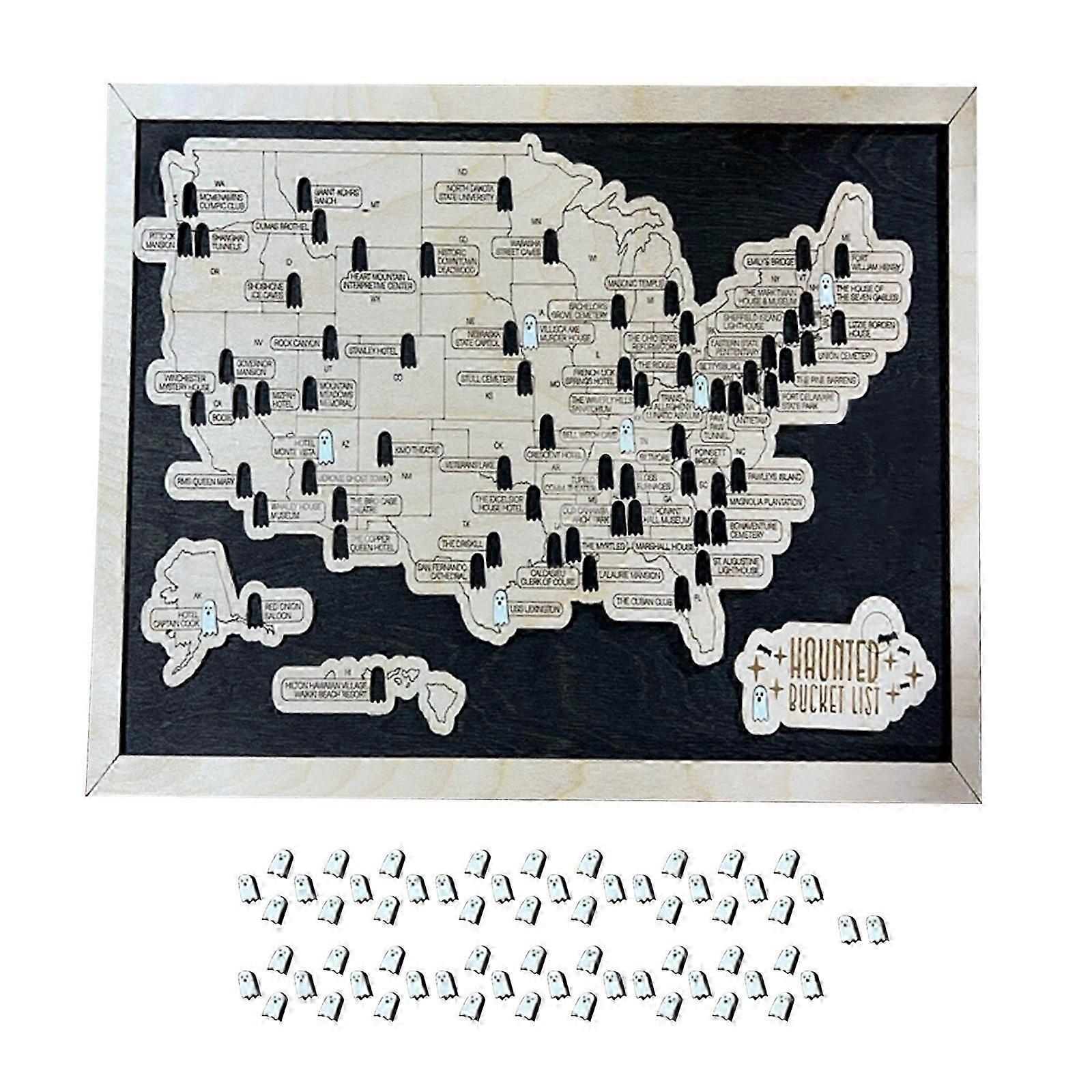 Halloween Wooden Haunted Maps Haunted Bucket Mansion Decoration Bucket List Maps cs