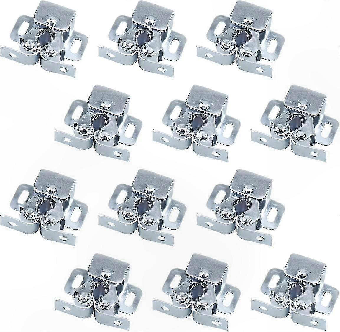 Double Roller Latch Set for Cabinet Swing Doors (12 Pack)