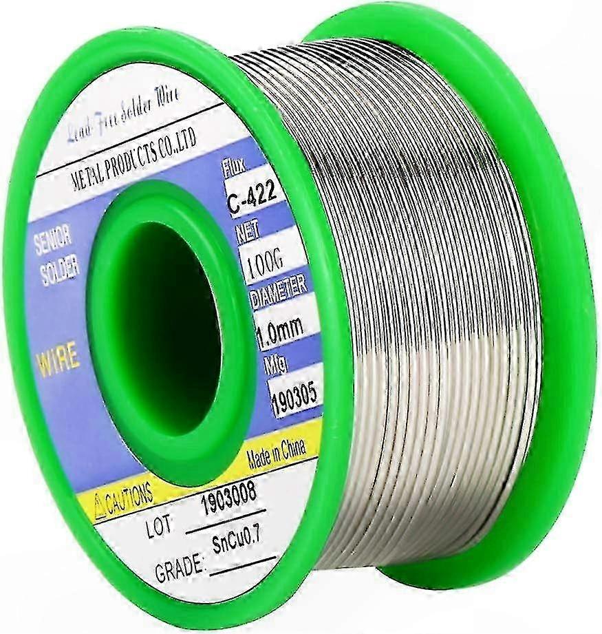 Lead-Free Rosin Core Solder Wire, 1mm Diameter, 100g Roll for Electronics Repair and DIY Projects