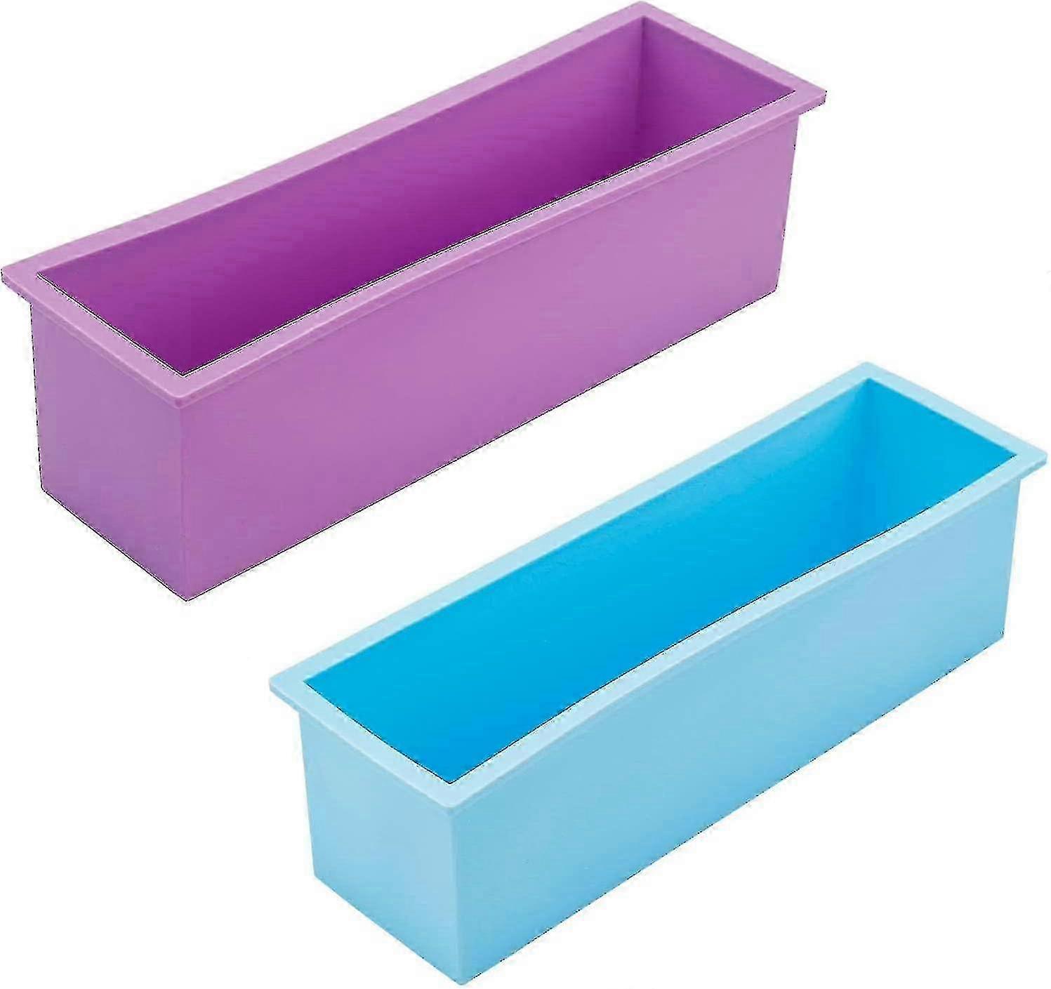 2 st silikontvålformar, 1,2 kg flexibla rektangulära tvållimpaformar för ljusstöpning Edition 0909