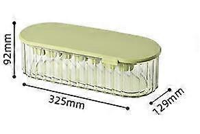 Ice Cube Tray with Lid and Storage Bin Ice Cube Mold For Beverages Ice Cube(32.5*12.9*9.2cm,Green)