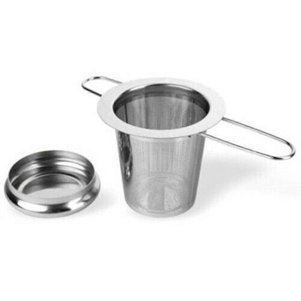 1pc Reusable Mesh Tea Infuser Stainless Steel Strainer Teapot Filter With Lid Cups Tea