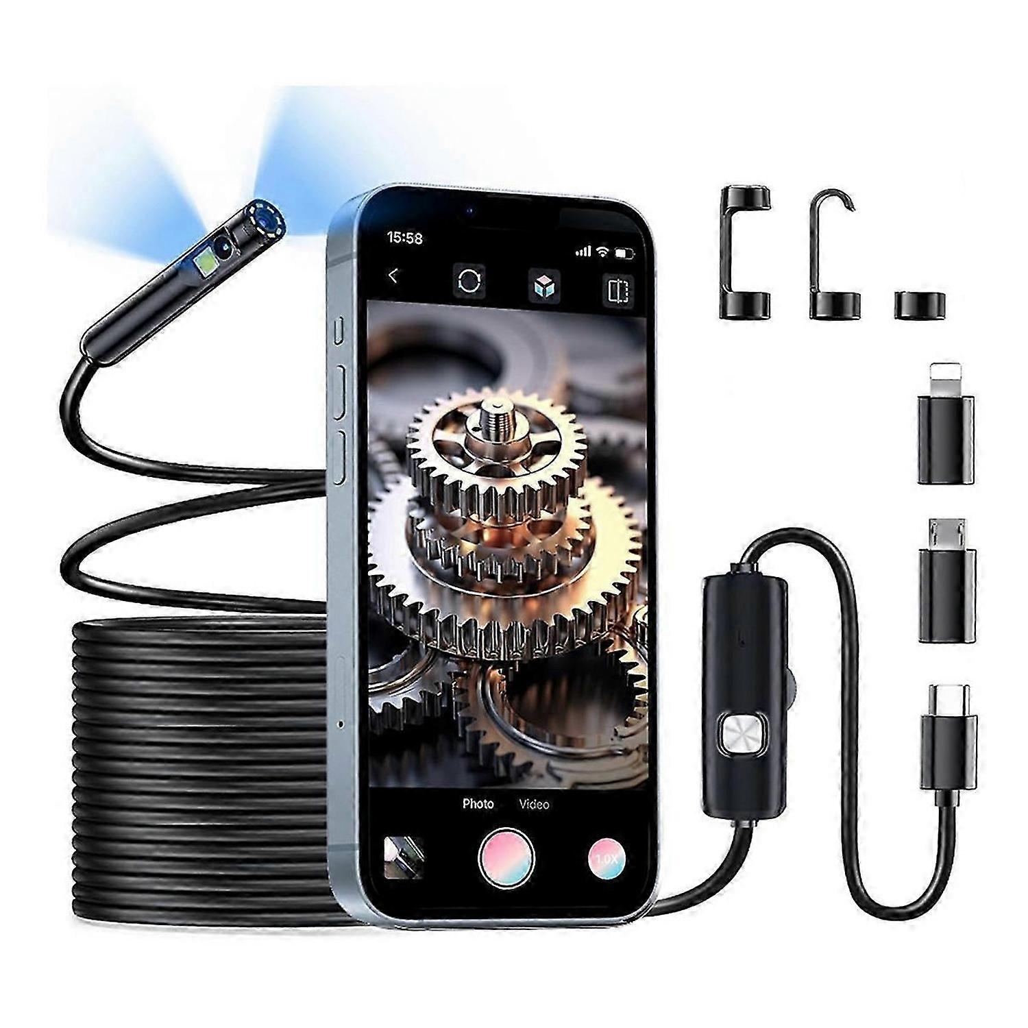 Endoscope Camera with Light, Endoscope Camera with 8+1 LED Lights