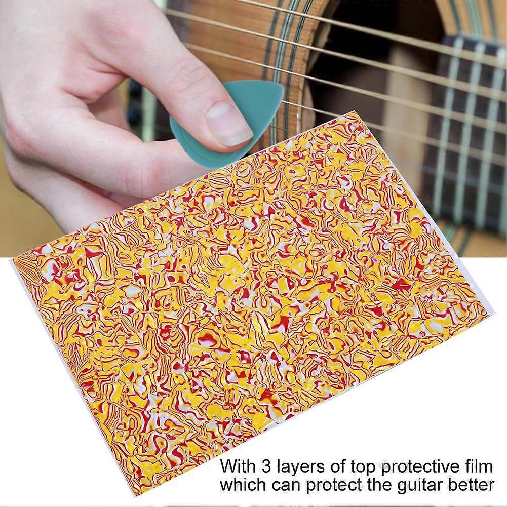 Guitar Pickguard Sheet Plastic Scratch Plate Yellow Red Pearls