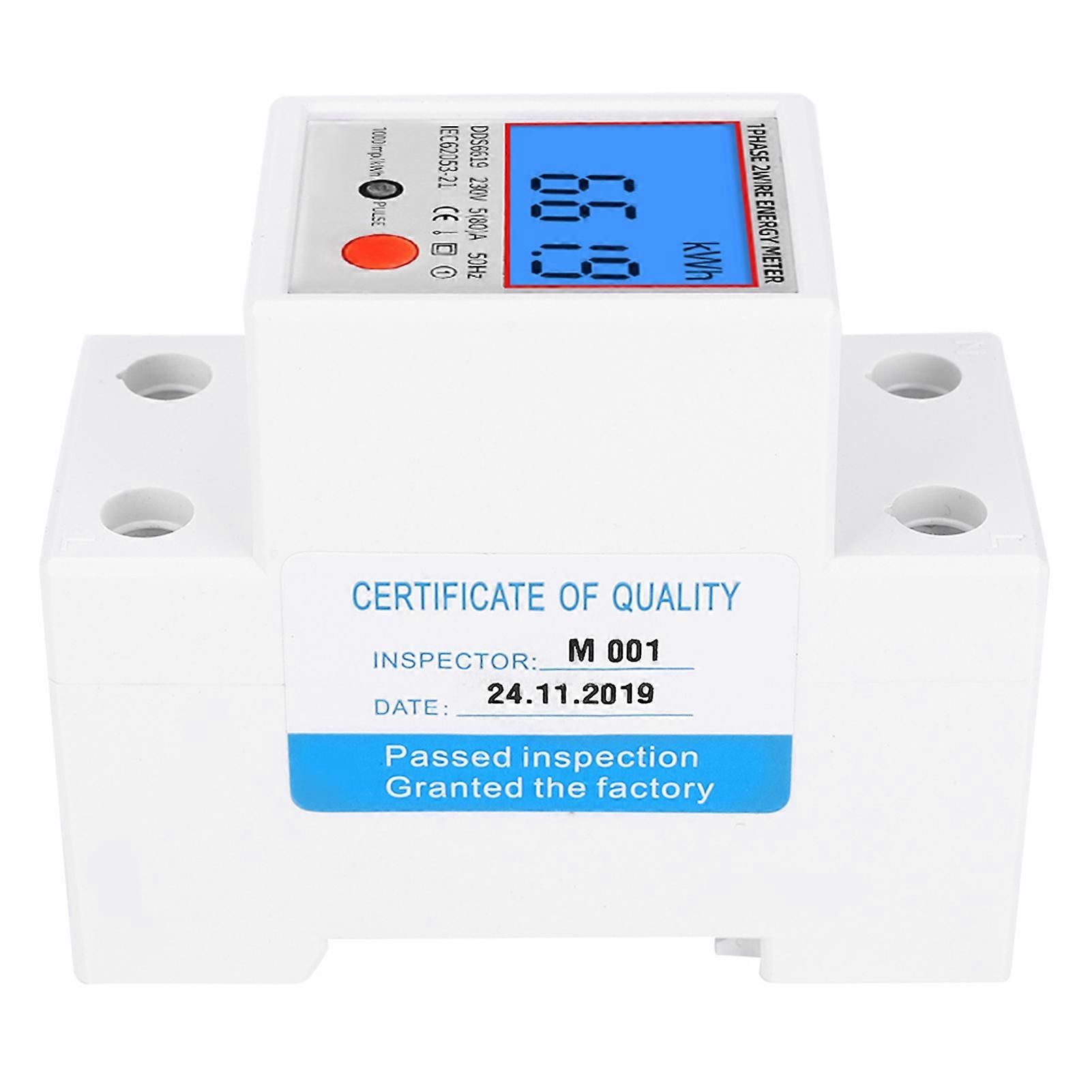 DDS6619-012 Digital Single Phase Energy Meter 230V 5A 80A Backlight