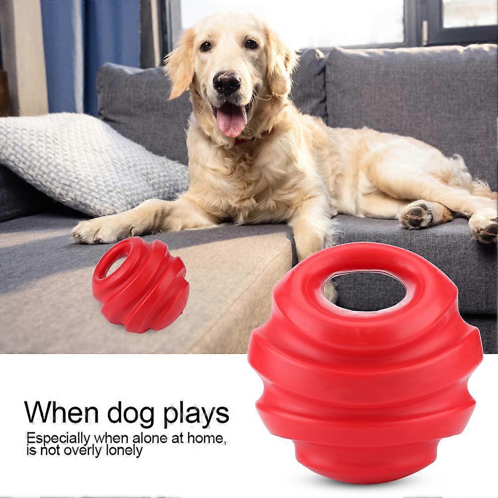 Red TPR Dog Teeth Grinding Toy, 11.5cm Interactive Trainer