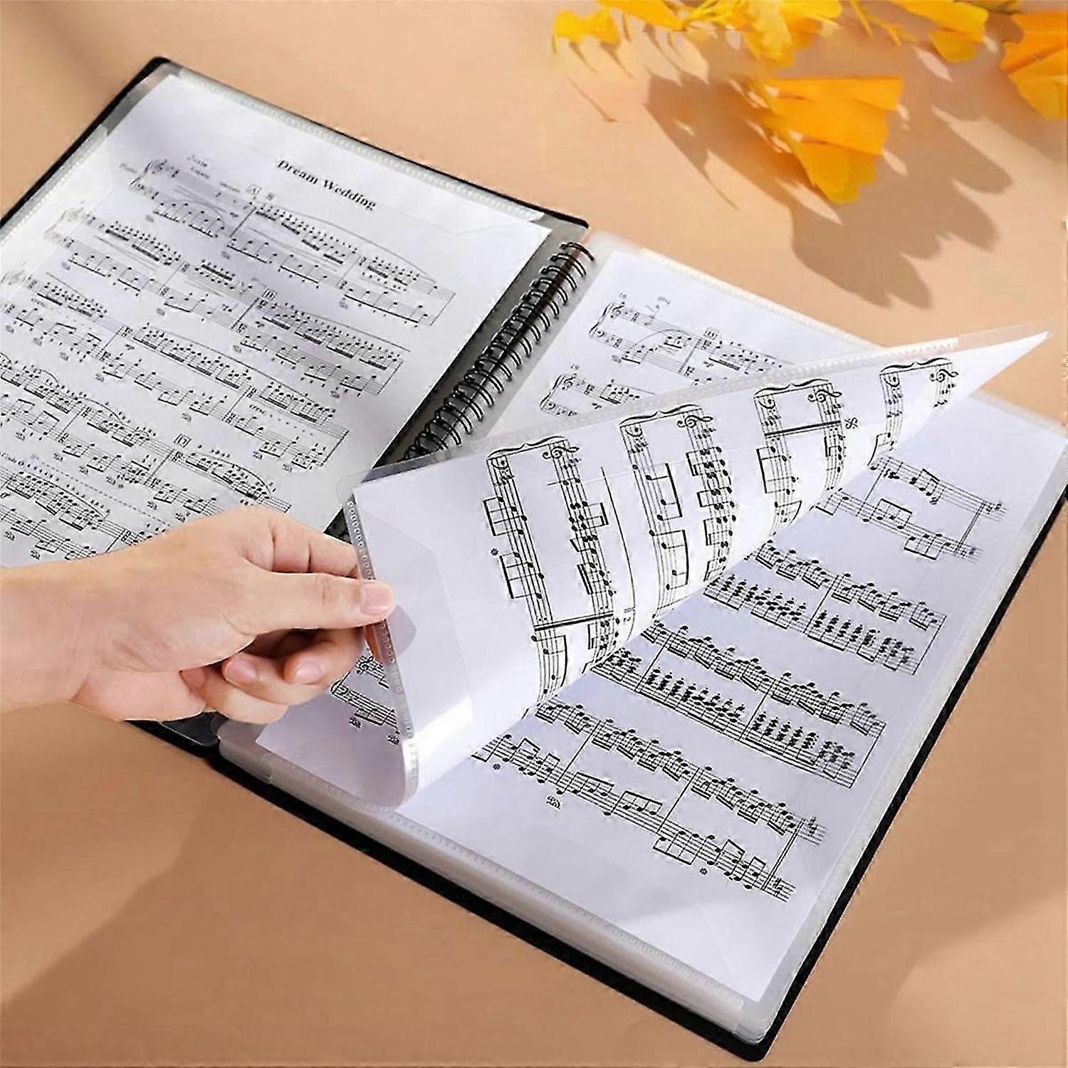 Sheet Music Folder, 60 Pages, Sheet Music/Holder, (Black)