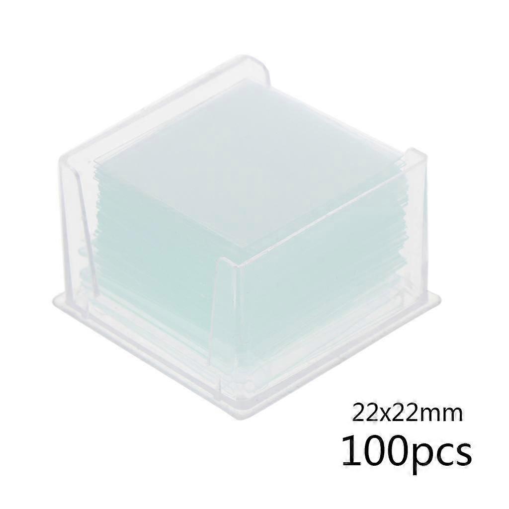 100 Pcs Transparent Carré Verre Glissières Coverslips Coverslides Pour Microscope Instrument Optique Ha