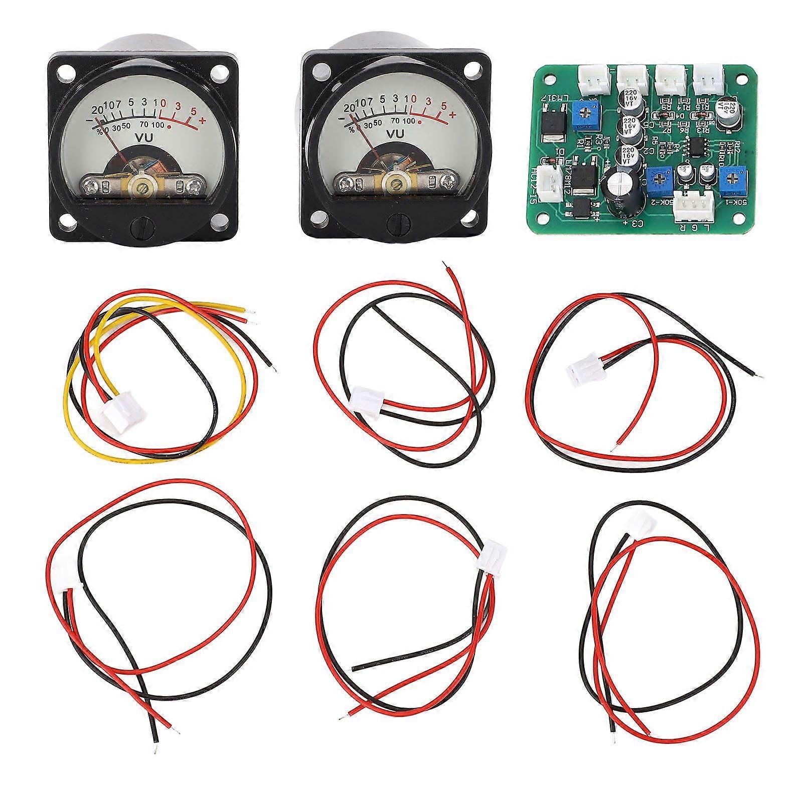 VU Meter Panel Kit 2PCS Warm Color Backlight Power Amplifier VU Meter with Driver Board