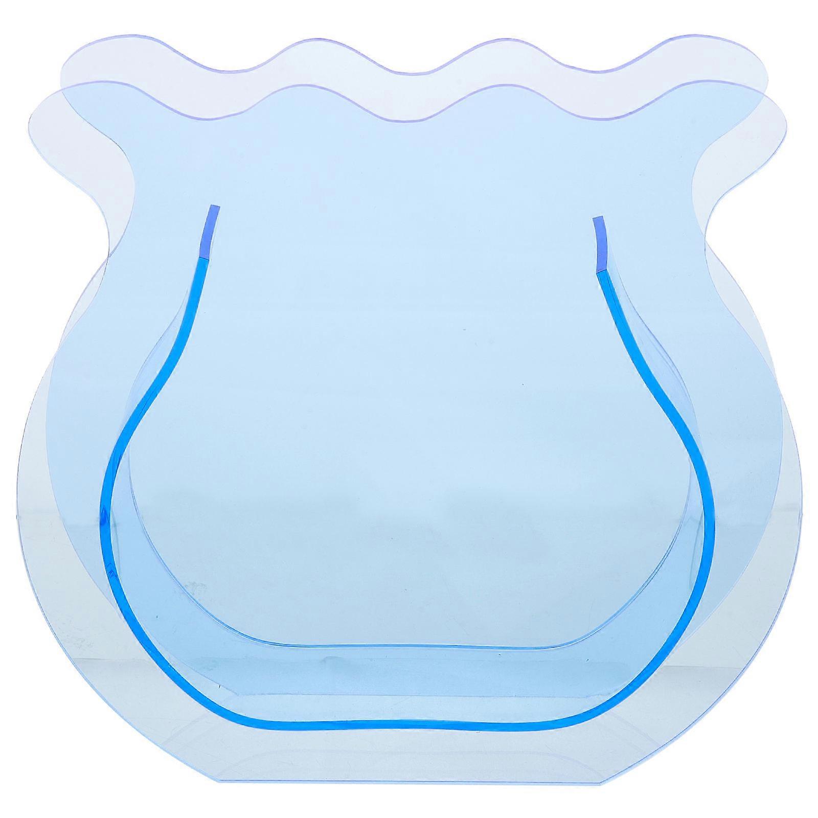 Blue Acrylic Flower Pot Multi-Function Vase Decor 3Pcs Delicate Flower Holder