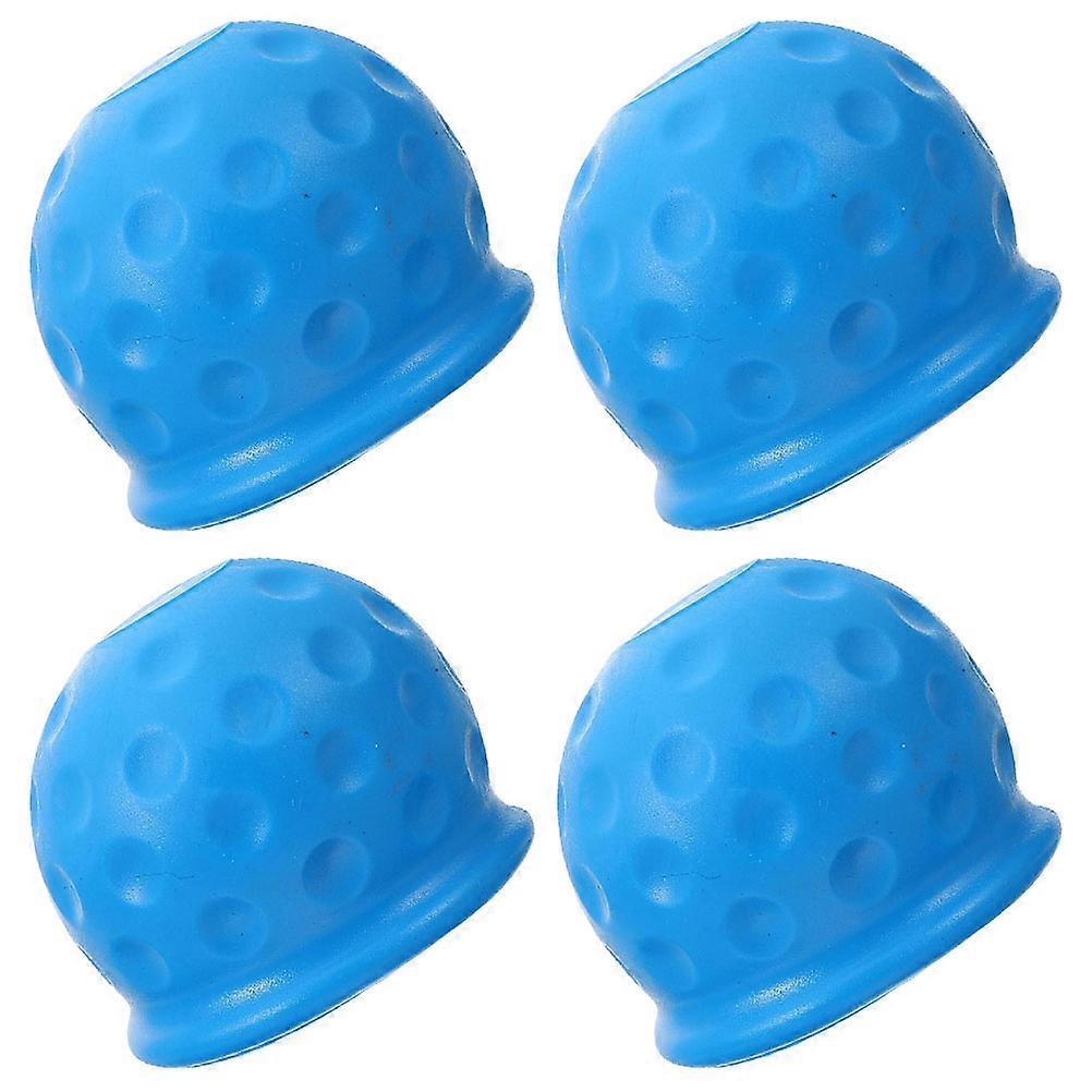 Universal Trailer Ball Cover For Vehicle Owners Protects Hitch Ball Prevents Rust Blue Rubber 4Pcs
