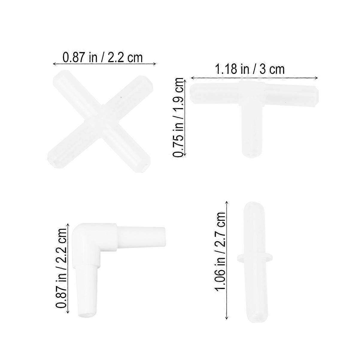 Air Connector for Aquarium Fish Tank with 40Pcs Plastic Inline Tubing
