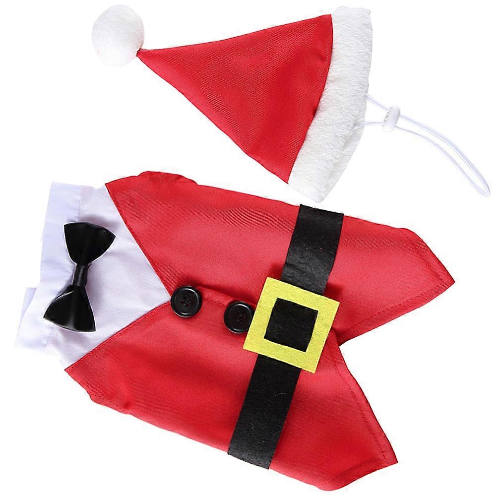 Xmas Dog Clothes Puppy Suit for 2Sets Durable Red Christmas Costume