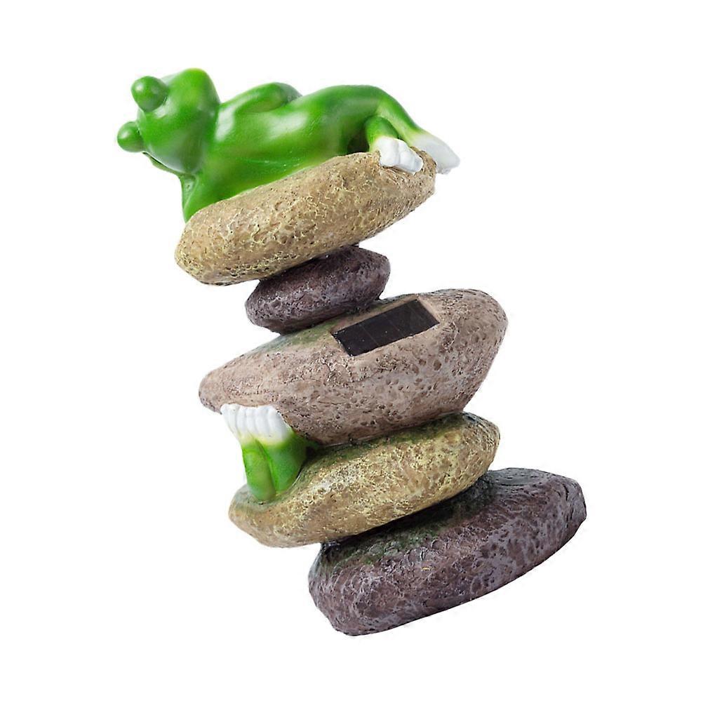 Solar Light Frogs Garden Frog-Shape Statue for Decor