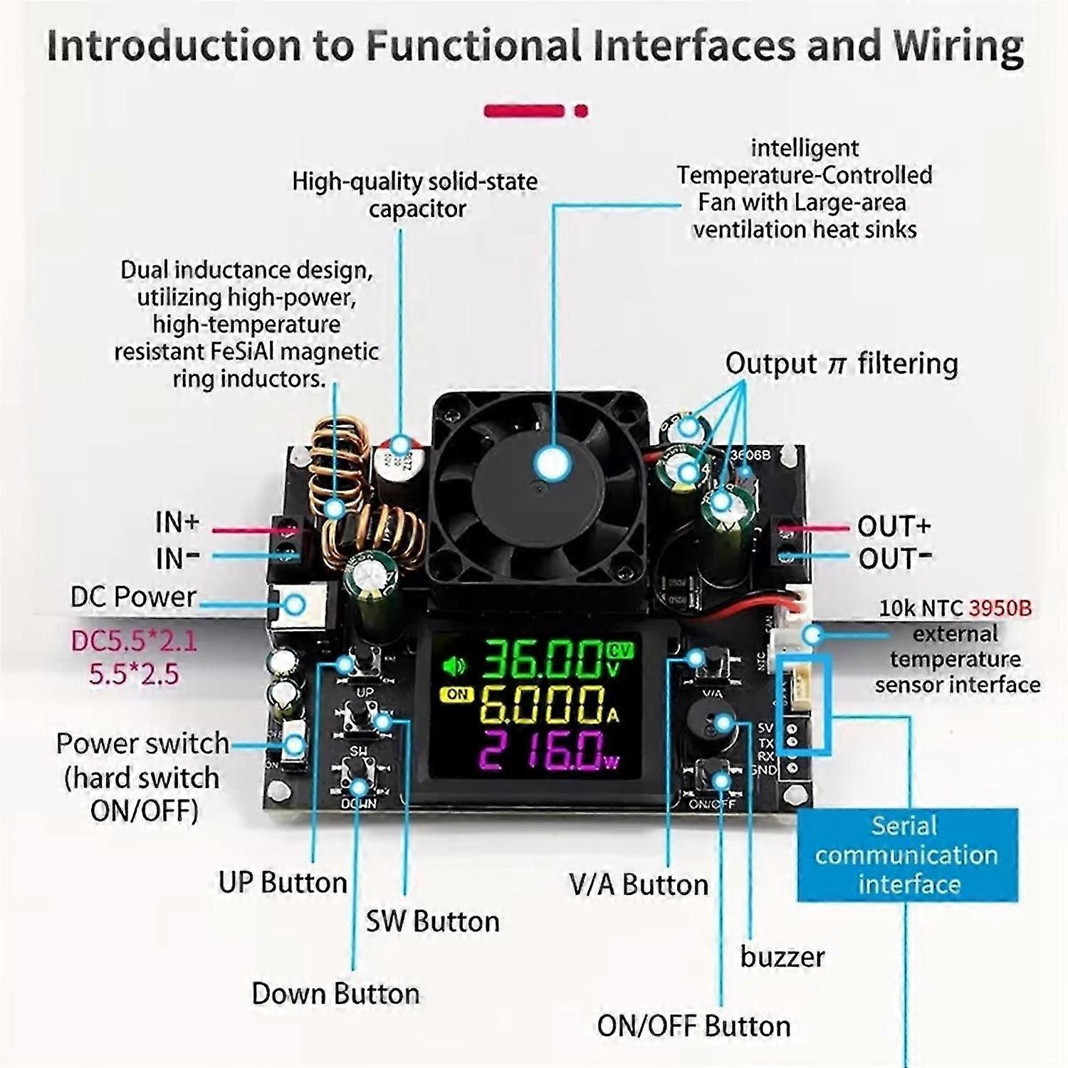 CNC Adjustable Voltage Regulator Power Supply DC Buck Boost Converter