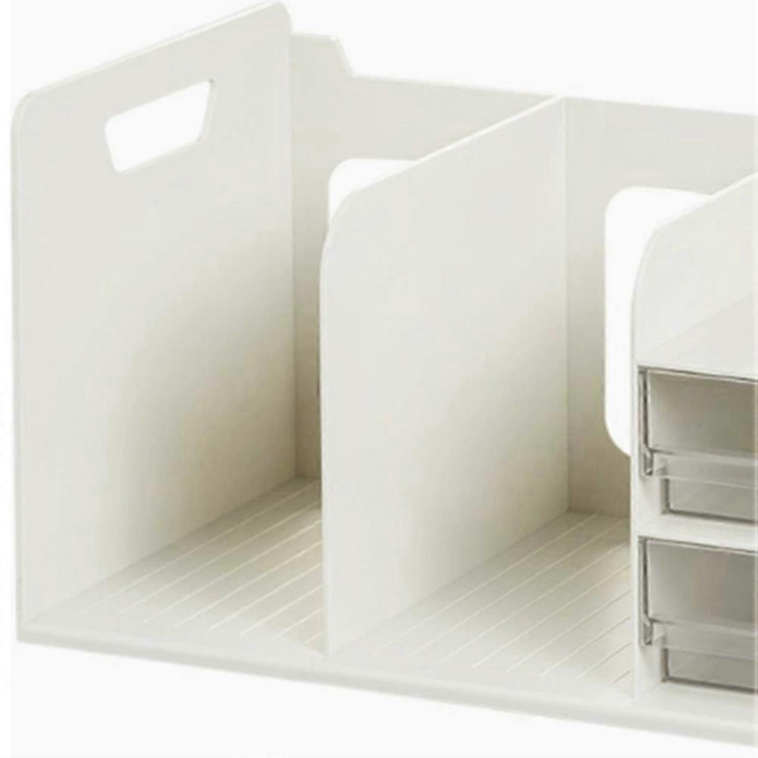 Bookstand Storage Rack with Drawers for Student Bookshelf Blocking Storage Box Book Stopper Desk Org