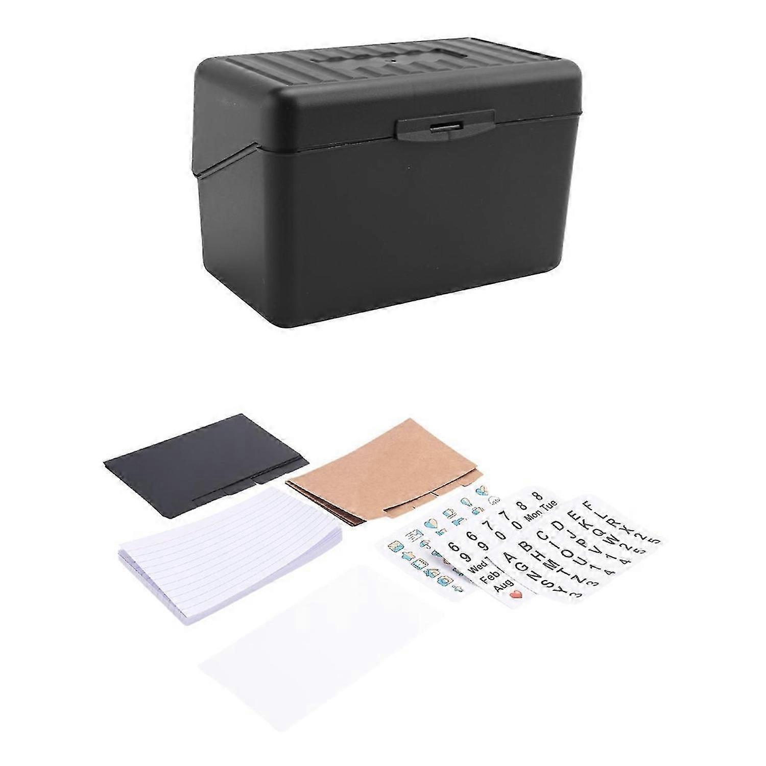 Index Card Holder Set 3x5Inch - Heavy Duty Index Card Recipe Box with Dividers Ruled Cards & Sticker