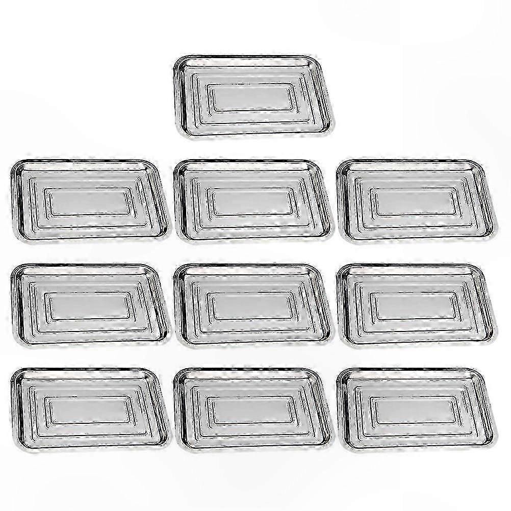 10-Pack Multi-Function Stainless Steel Serving Trays for Kitchen and Dining Use