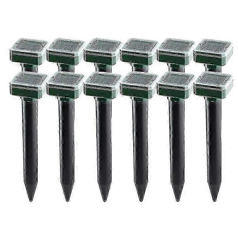 12 Packs Outdoor Solar Ultrasonic Vibration Repeller Snake Repeller Mole Electronic Snake Repeller -