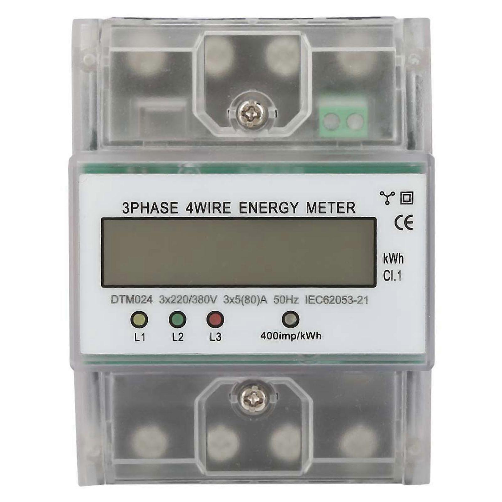 220/380V 5-80A Energy Consumption Digital Electric Power Meter 3 Phase 4P KWh Meter with LCD