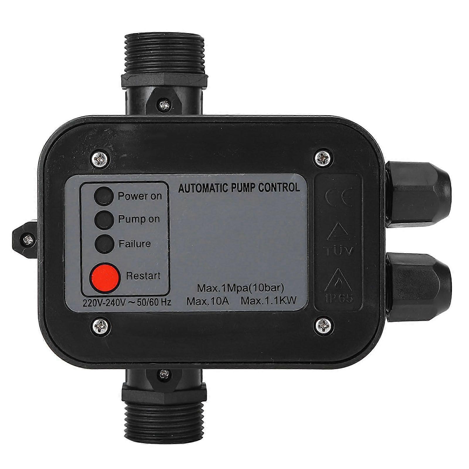 220V Svart Självsugande Vattenpump Tryckbrytare Automatisk tryckregulator