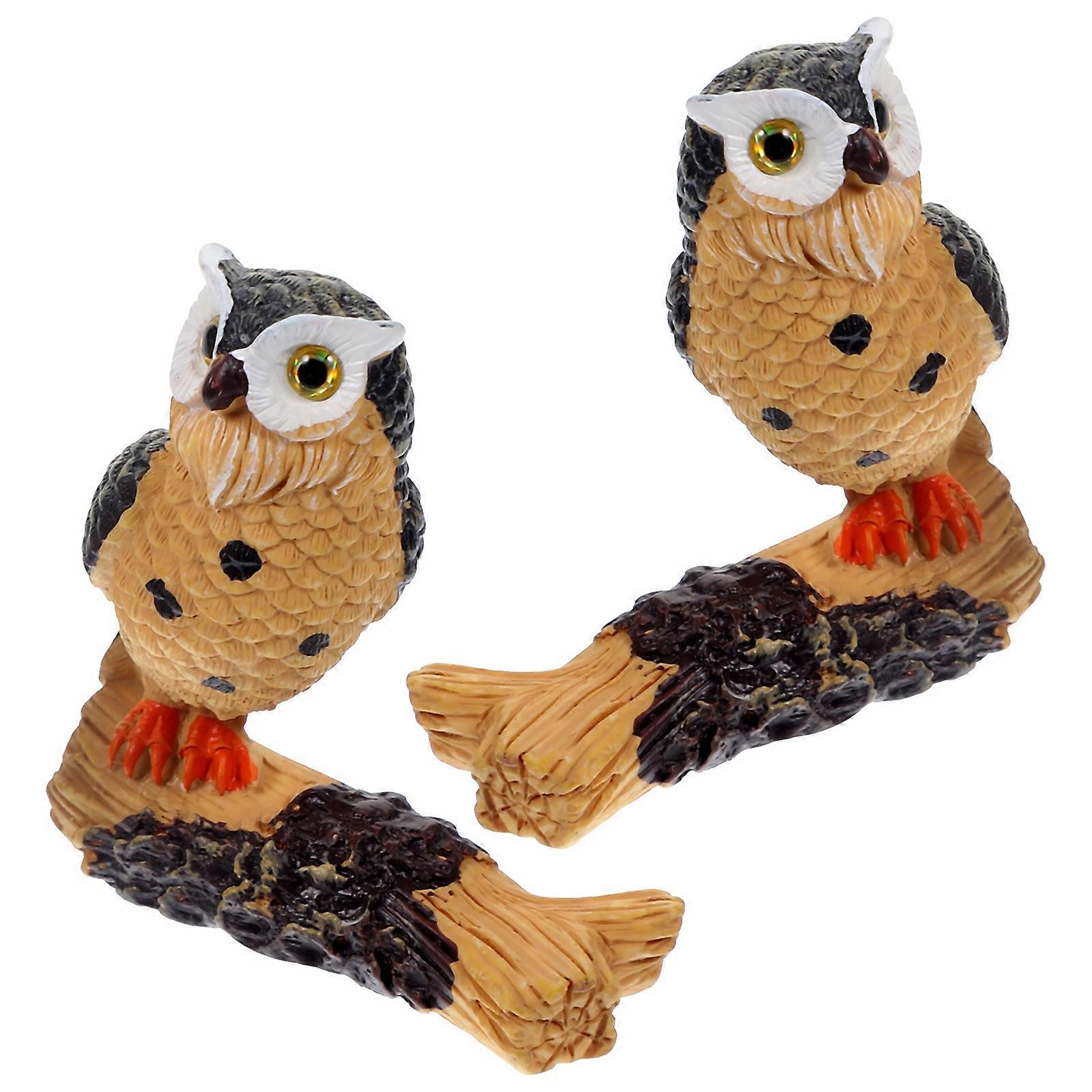 Mini Owl Figurine Cute Decorative Statue for Home Decor 6Pcs Set