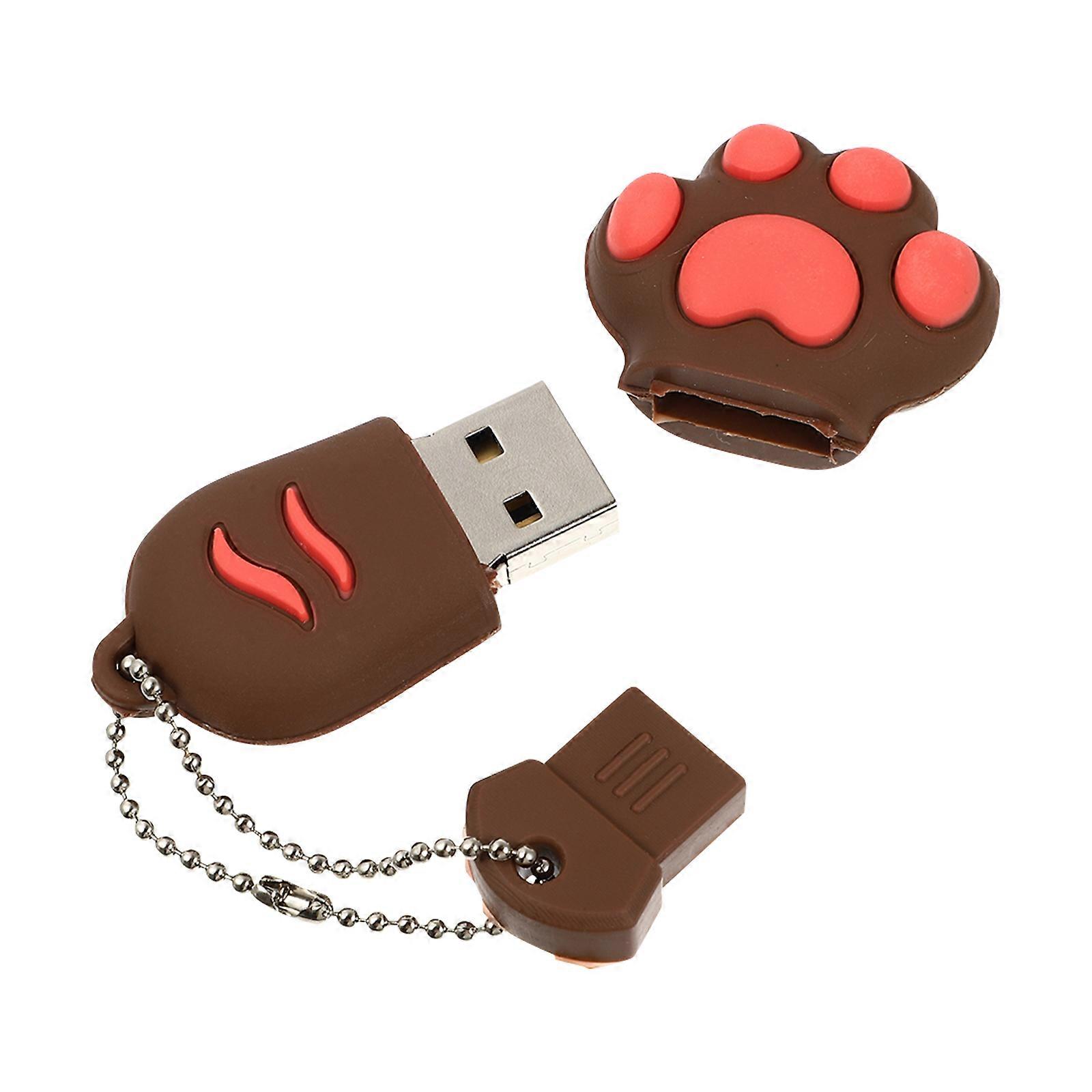 Cat Claw USB Drive for Computer 64GB PVC Cartoon Style USB Memory Stick