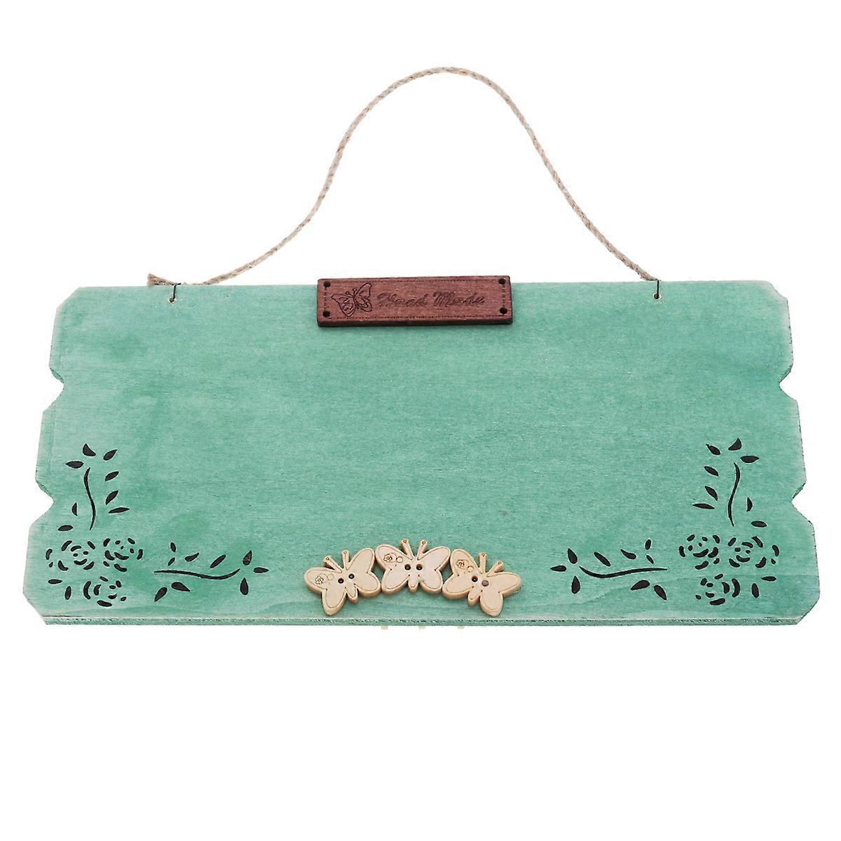 DIY Green Hanging Door Sign Plaque For Store Decor With Rectangle Shape 1Set Ideal For Shop Owners