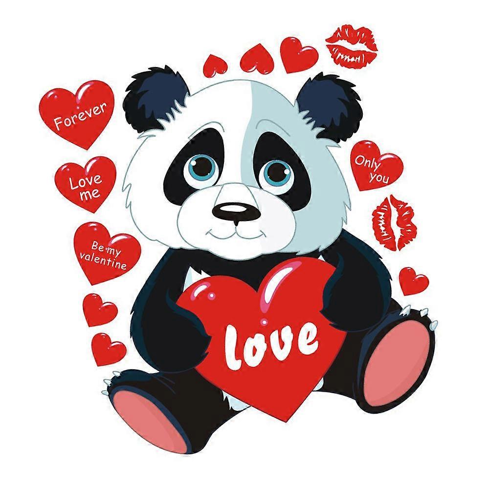 Festival Decals Panda Wall Sticker for Decor 2Pcs Valentine's